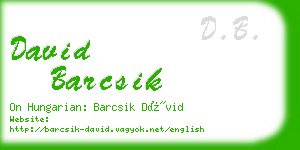 david barcsik business card